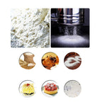 Stainless Steel Shaker Sieve Cup Mesh Crank Flour Sifter with Measuring Scale for Flour Icing Sugar