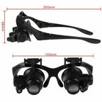 25X 8 Lens Magnifier Head Mount Magnifying Glass Hands Free Magnifier with Light