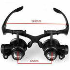 25X 8 Lens Magnifier Head Mount Magnifying Glass Hands Free Magnifier with Light