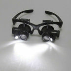 25X 8 Lens Magnifier Head Mount Magnifying Glass Hands Free Magnifier with Light