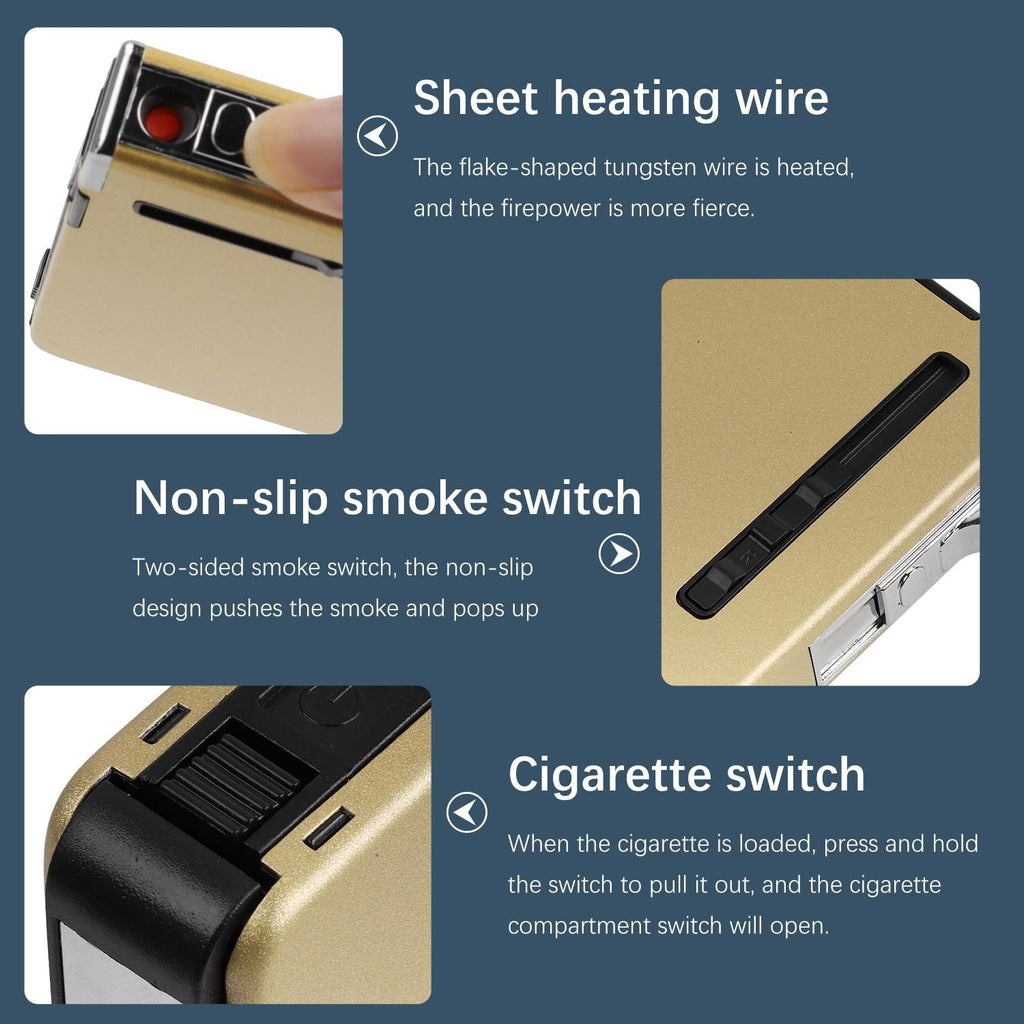 Multifunction Cigarette Case Rechargeable Lighter Moisture Proof Cigarette Case