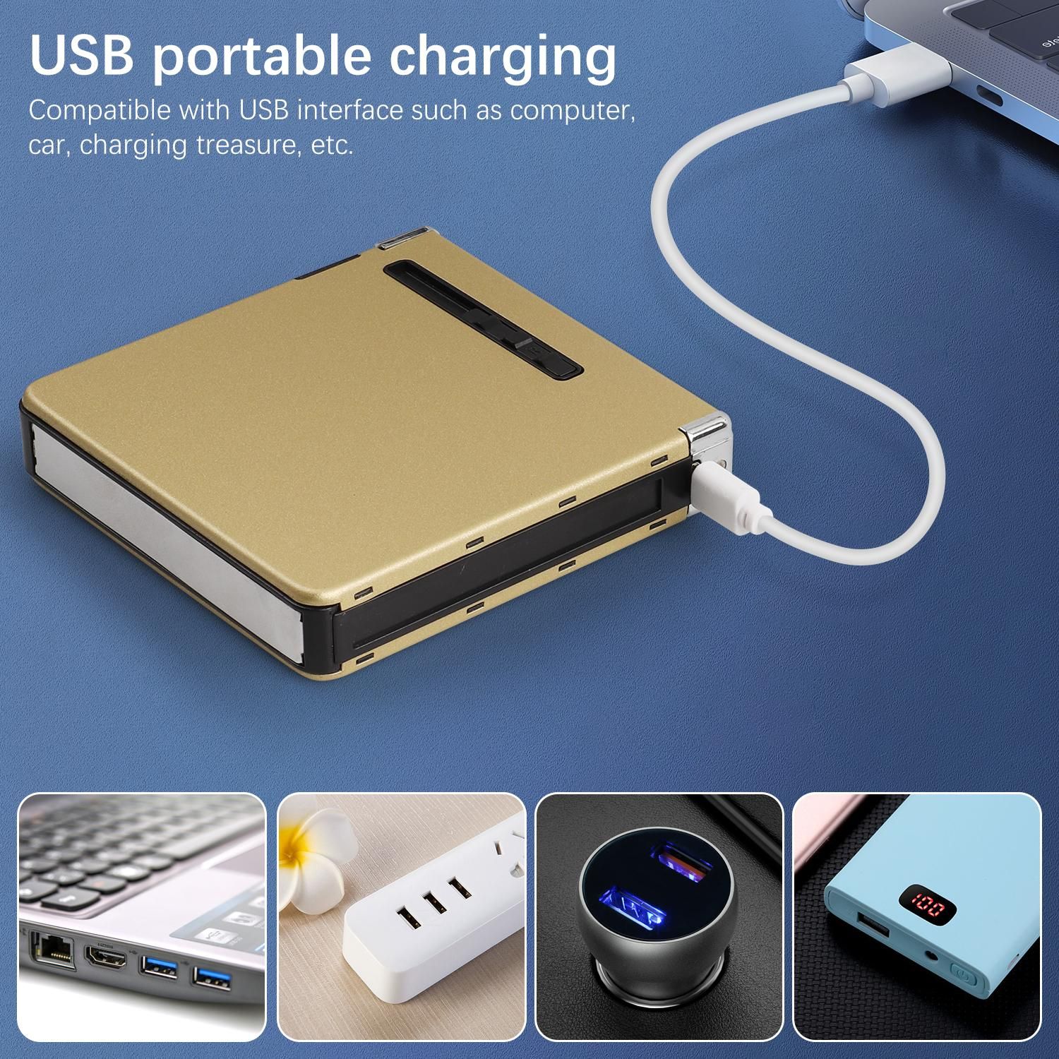 Multifunction Cigarette Case Rechargeable Lighter Moisture Proof Cigarette Case