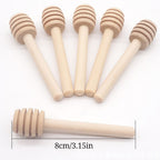50pcs Honeycomb Stick 8cm Mini Wooden Honey Dipper Sticks Honey Stirrer Honey Wand for Honey Coffee Jam Kitchen Gadgets