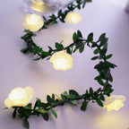 3Meter 20Leds Rose Flower LED Christmas Garland Fairy String Lights Battery Powered Outdoor Wedding Garden Party Decoration