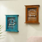 Key Organizer Wooden Key Cabinet Wall Box Beautiful Durable Retro Acrylic Door Key Storage Box
