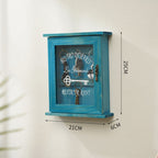 Key Organizer Wooden Key Cabinet Wall Box Beautiful Durable Retro Acrylic Door Key Storage Box