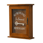 Key Organizer Wooden Key Cabinet Wall Box Beautiful Durable Retro Acrylic Door Key Storage Box