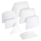 7Pcs Plastic Cake Edge Scrappers Cutters Smoother Tool Set Dough Scraper Cake Scraper for Baking Cake