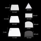 7Pcs Plastic Cake Edge Scrappers Cutters Smoother Tool Set Dough Scraper Cake Scraper for Baking Cake