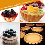 20Pcs Egg Tart Molds Mini Aluminum Cake Muffin Moulds Tins Pans Non Stick Cupcake Cake Moulds Kitchen Reusable Baking Tools