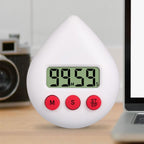 White Water Drop Shaped Bathroom Timer Portable Simple Operation Digital Shower Cooking Timer for Kitchen Shower