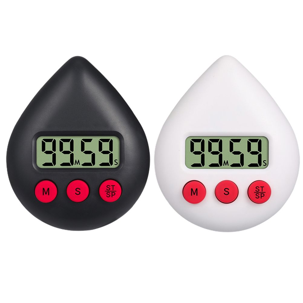 White Water Drop Shaped Bathroom Timer Portable Simple Operation Digital Shower Cooking Timer for Kitchen Shower