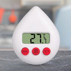 White Water Drop Shaped Bathroom Timer Portable Simple Operation Digital Shower Cooking Timer for Kitchen Shower