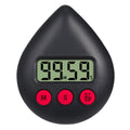 Black Water Drop Shaped Bathroom Timer Portable Simple Operation Digital Shower Cooking Timer for Kitchen Shower