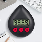 Black Water Drop Shaped Bathroom Timer Portable Simple Operation Digital Shower Cooking Timer for Kitchen Shower