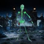 Glowing in the Dark Halloween Skeleton Decor Luminous Lifelike Skeleton Model for Front Lawn Haunted House Bar Props Halloween Party Decorations
