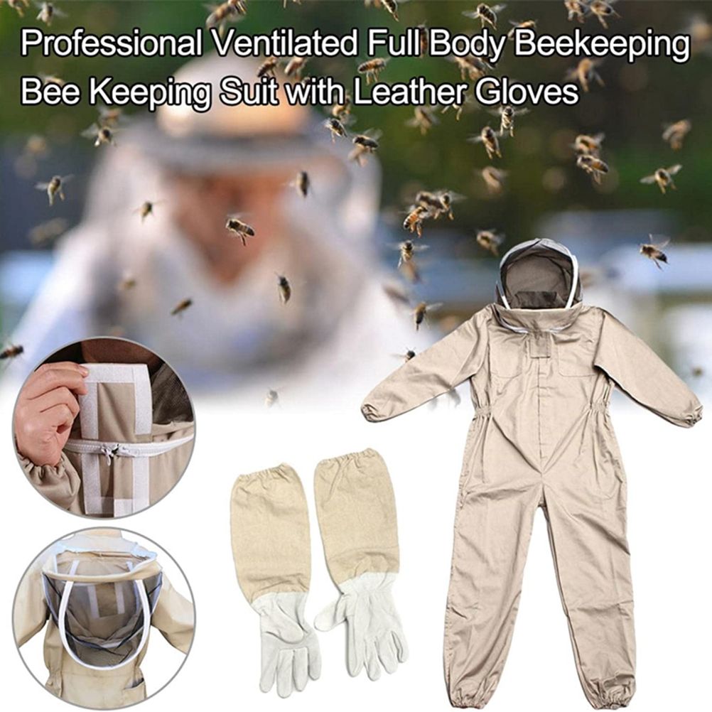 Bee Suit with Gloves Beekeeping Protective Suits Beekeeper Suit Bee Keeper Gear Coveralls Bee Outfit