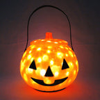 Halloween Pumpkin Bucket with LED Lights Sound Pumpkin Basket with Handle Halloween Candy Bucket Party Decor