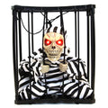 Halloween Scary Screaming Animated Skeleton Cage Prisoner with Light Up Eyes Haunted House Props Halloween Party Decorations
