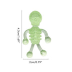 10Pcs Halloween Stretchy Luminous Small Skeleton Toy TPR Stress Relief Toy Halloween Party Favors Supplies