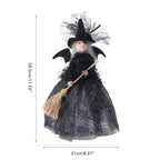 Halloween Veil Witch with Spider Web Skirt Doll Halloween Desktop Ornament Party Decor Haunted House Props