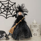 Halloween Veil Witch with Spider Web Skirt Doll Halloween Desktop Ornament Party Decor Haunted House Props