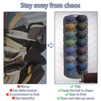 Hat Rack Felt Hat Organizer Wall Door Visible Hat Holder for Baseball Caps
