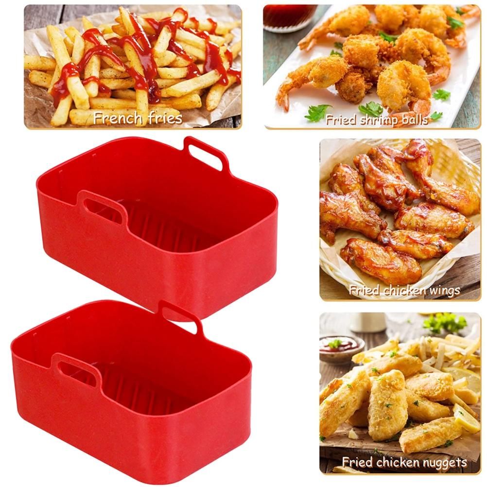2pcs Air Fryer Silicone Pot Compatible for DZ201 Foodi 8QT Reusable Silicone Air Fryer Liner Air Fryer Accessories