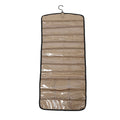 Portable Hanging Jewelry Storage Roll with Metal Hooks Double Sided Jewelry Holder Rack