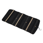 Portable Hanging Jewelry Storage Roll with Metal Hooks Double Sided Jewelry Holder Rack