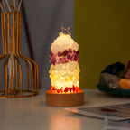 Warm Light Natural Seven Color Crystal Stone Night Light DIY Bed Lamp USB Plug Night Light for Christmas