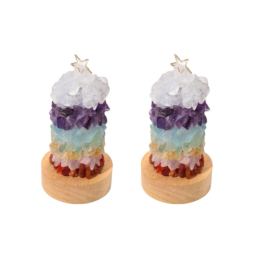 Warm Light Natural Seven Color Crystal Stone Night Light DIY Bed Lamp USB Plug Night Light for Christmas