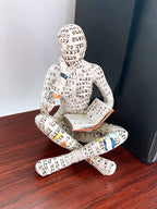 Woman Reading Paper Pulp Molding Ornaments Resin Ornaments Bookshelf Decoration