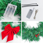 Car Christmas Wreath Decoration with Lights Suitable for Truck SUVs