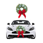 Car Christmas Wreath Decoration with Lights Suitable for Truck SUVs