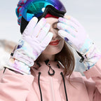 Ski Gloves Autumn and Winter Warm Cycling Gloves Girls Outdoor Windproof Waterproof Touch Screen Gloves