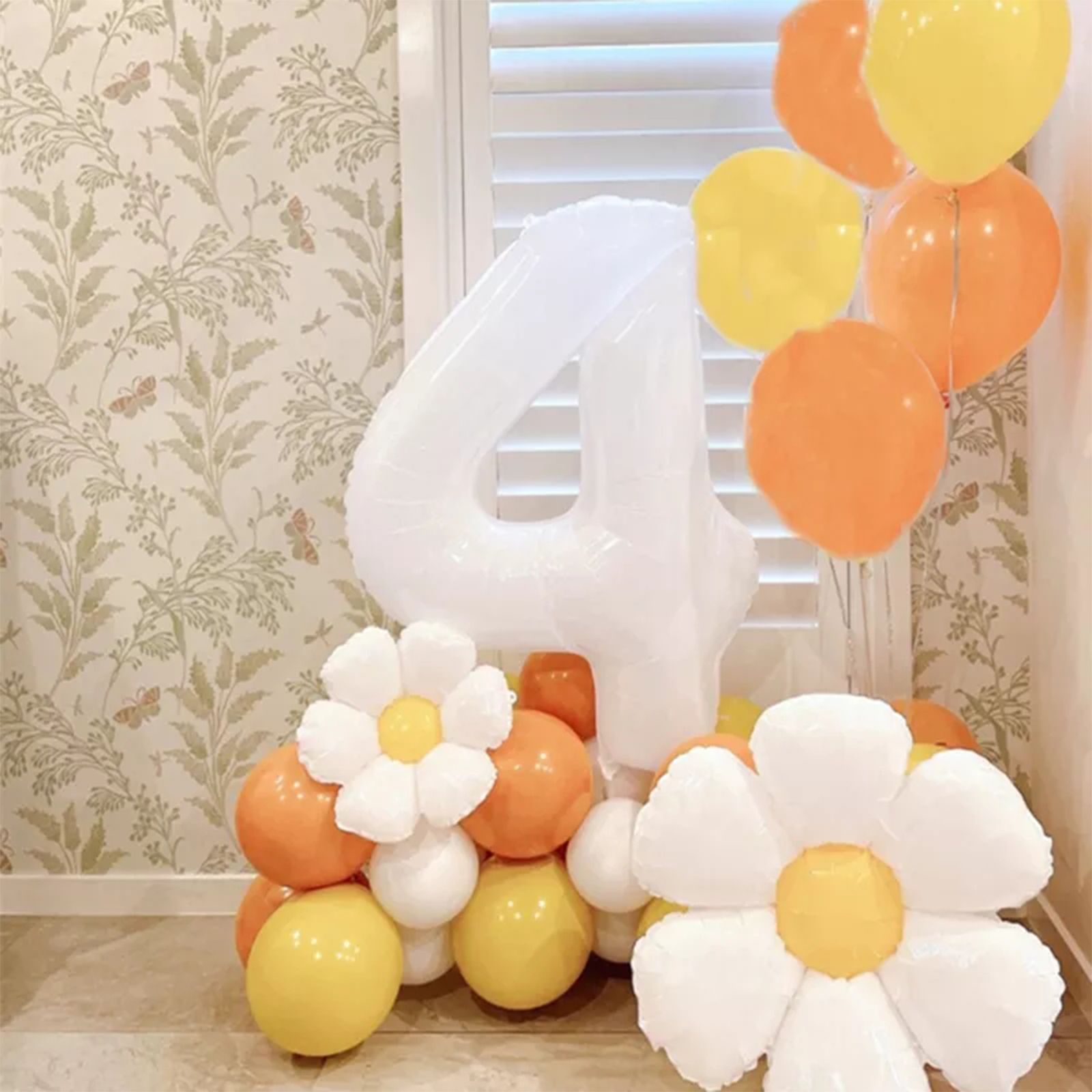 Daisy Balloons Set Aluminum Film Reusable Party Decoration Balloons for Baby Shower Wedding Birthday