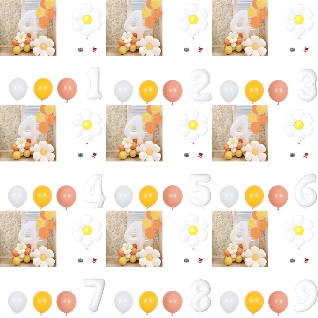 Daisy Balloons Set Aluminum Film Reusable Party Decoration Balloons for Baby Shower Wedding Birthday