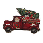 24pcs Christmas Wooden Decoration Xmas Wood Slice Hanging Ornament Christmas Tree Red Truck Decoration