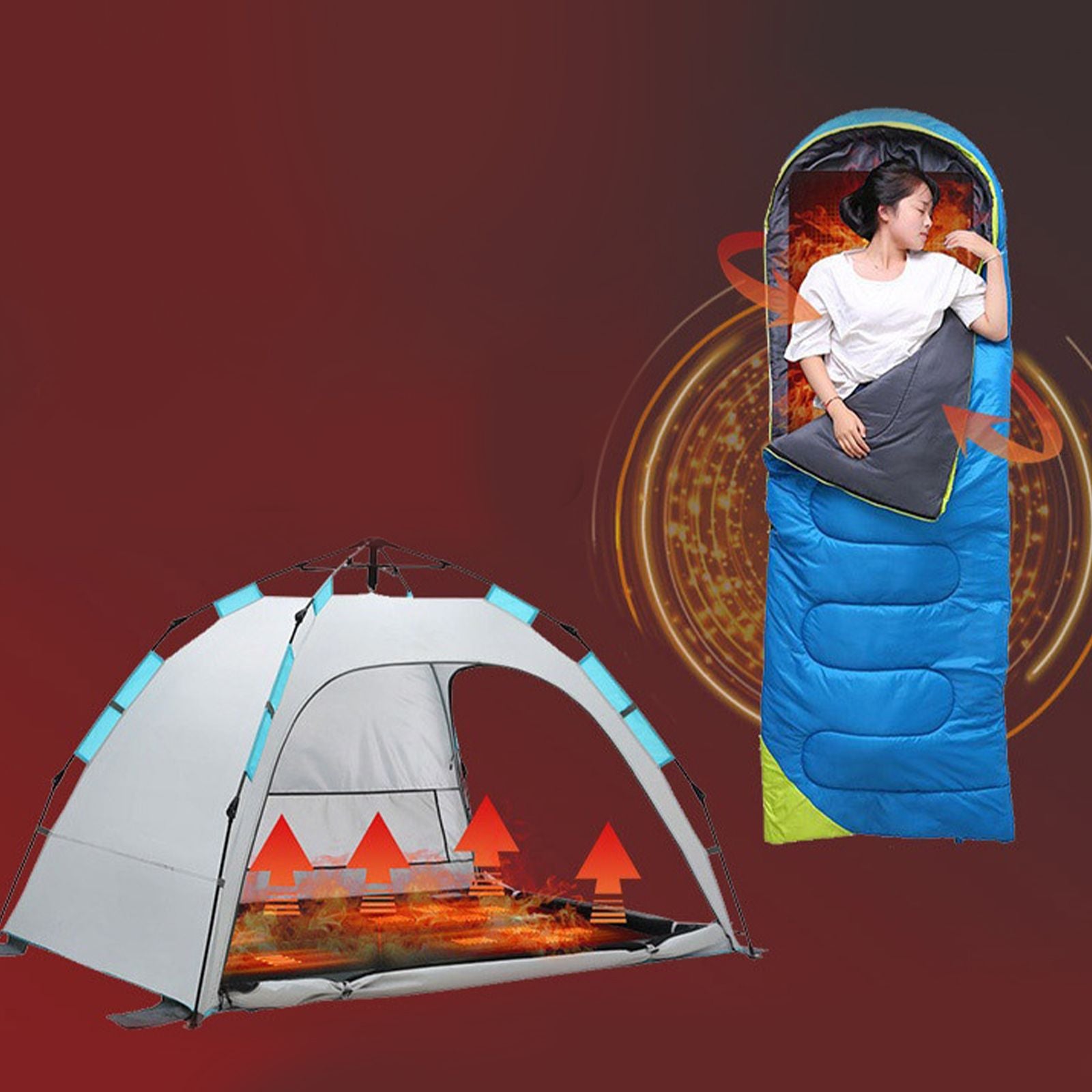 Heated Sleeping Pad Smart Rechargeable Portable Heated Sleeping Bag Waterproof Outdoor Camping Sleeping Bag