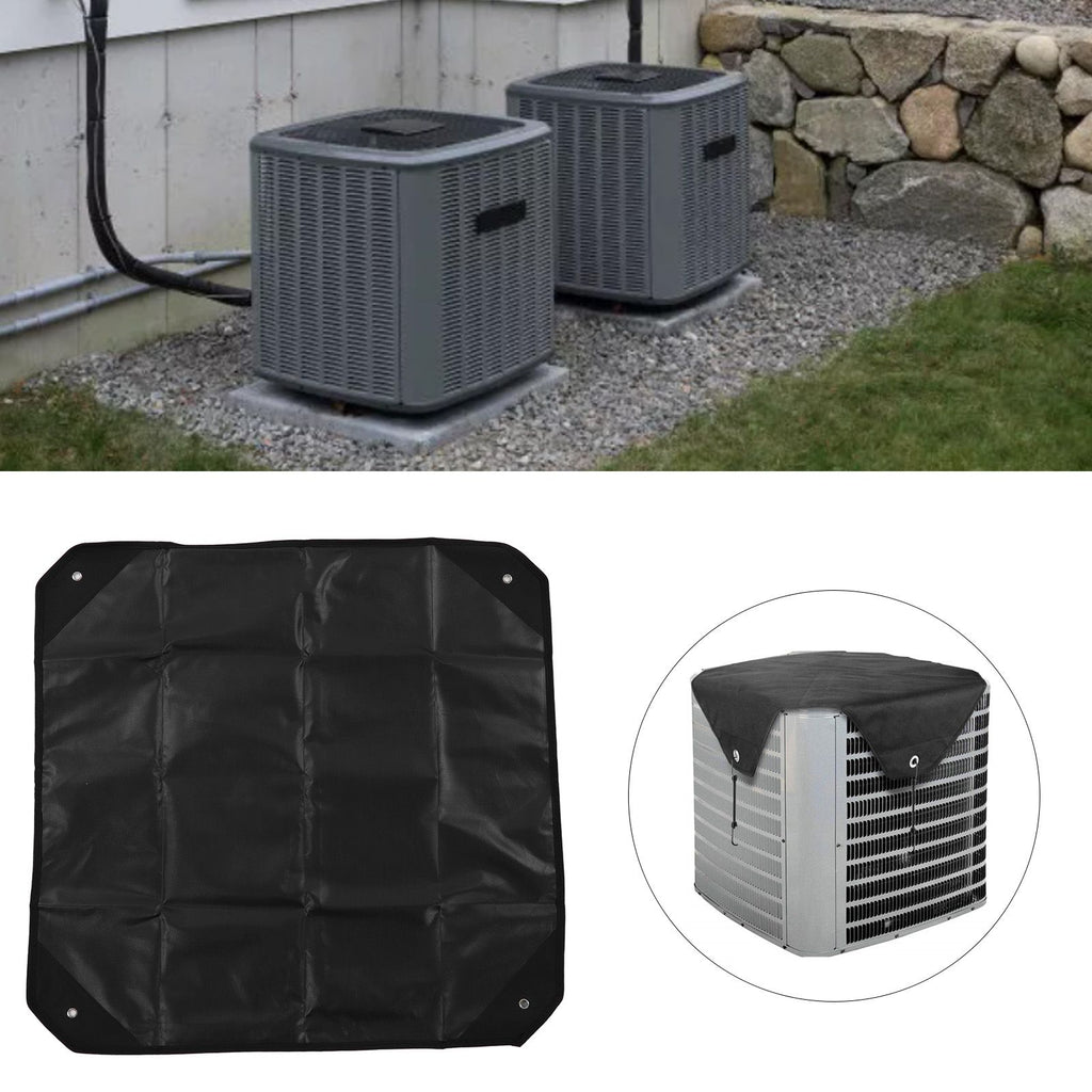 Outdoor Air Conditioner Cover 600D Oxford Cloth Waterproof Dustproof Wearproof Air Conditioner Protective Cover 91x91cm / 35.8x35.8in