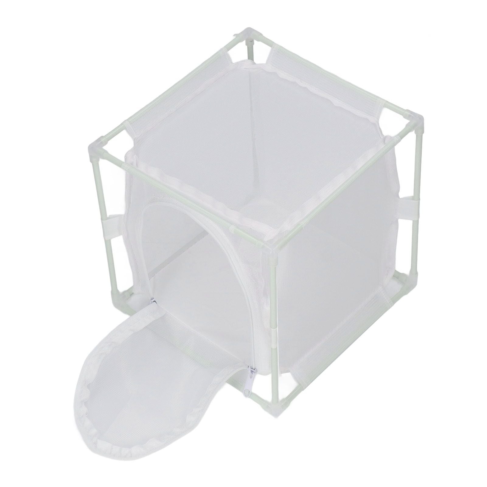 Insect Observation Cage PVC Mesh White Reusable Butterfly Habitat Breeding Incubator Box Reversed U Shaped