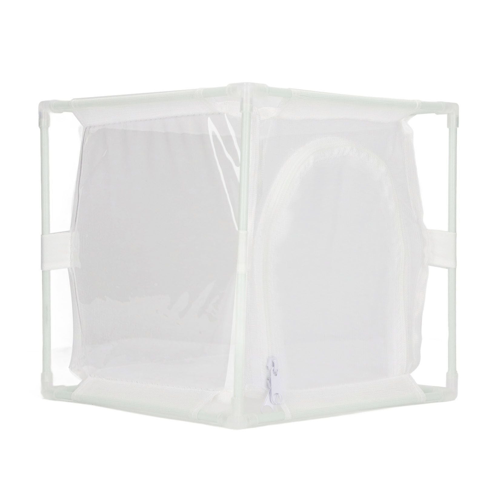 Insect Observation Cage PVC Mesh White Reusable Butterfly Habitat Breeding Incubator Box Reversed U Shaped
