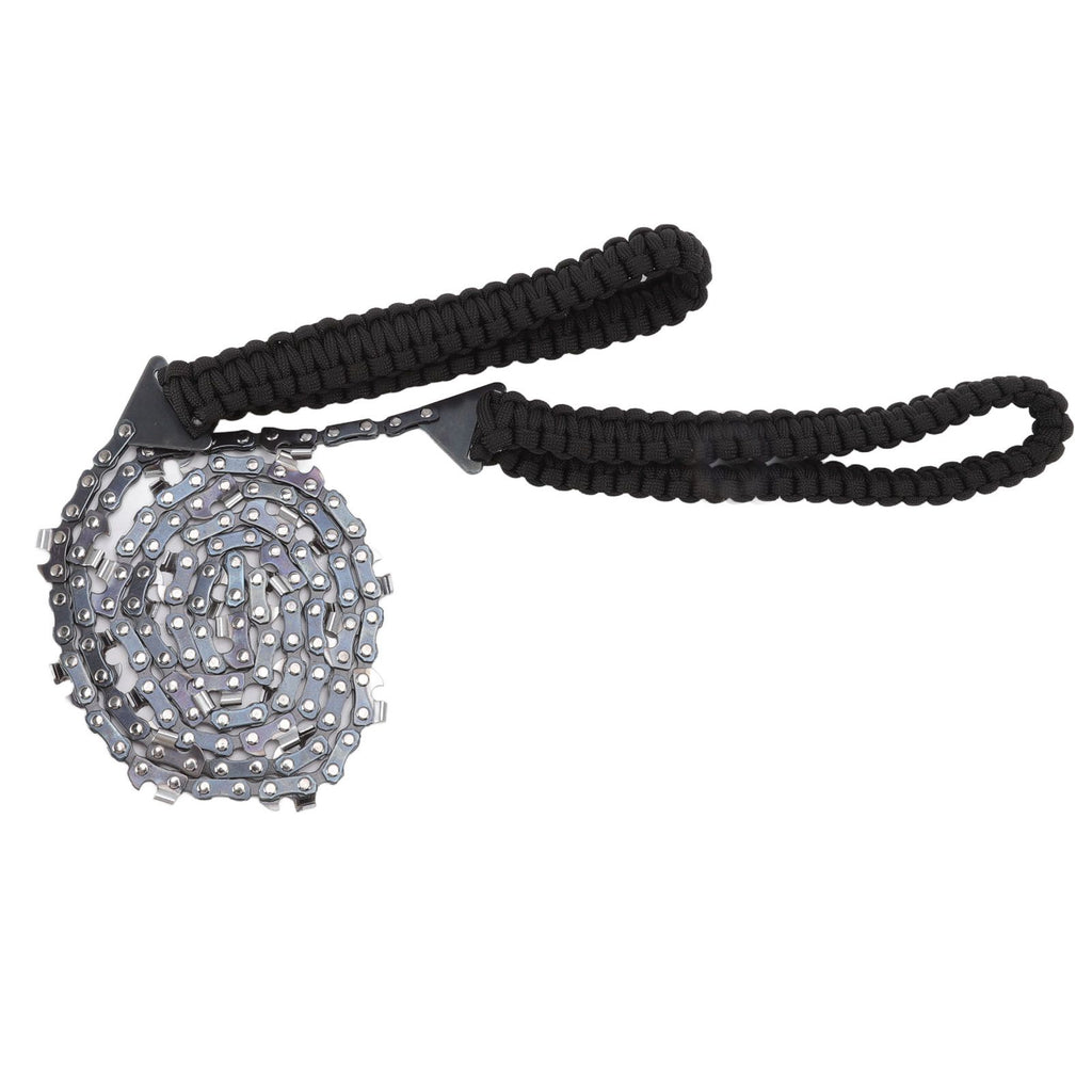 64 Links 31 Cutter 3/8 48 Inch High Reach Tree Limb Hand Rope Chain Saw with Black Paracord