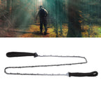 64 Links 31 Cutter 3/8 48 Inch High Reach Tree Limb Hand Rope Chain Saw with Black Paracord