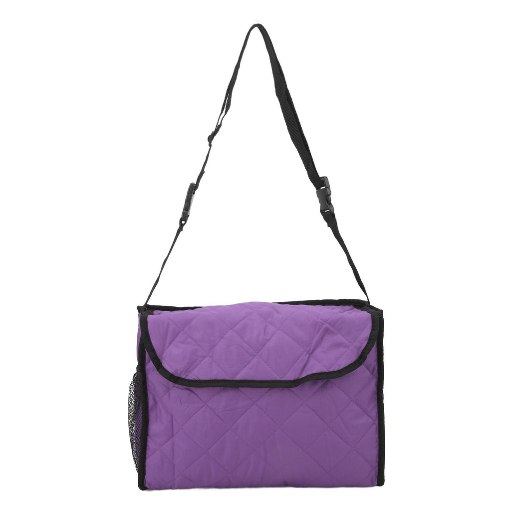 Wheelchair Hanging Storage Bag Quilted Cotton Household Walker Accessories for Scooter Trolley Purple