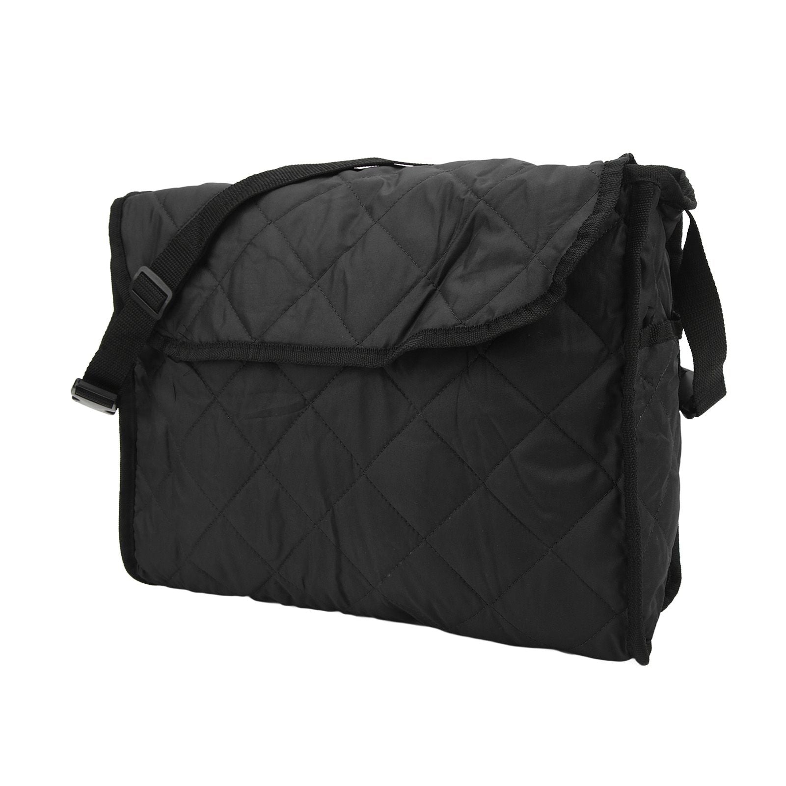 Wheelchair Hanging Storage Bag Quilted Cotton Household Walker Accessories for Scooter Trolley Black