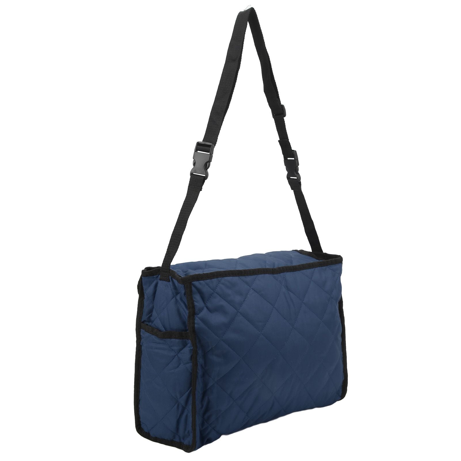 Wheelchair Hanging Storage Bag Quilted Cotton Household Walker Accessories for Scooter Trolley Navy Blue