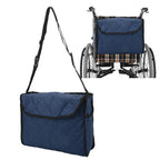 Wheelchair Hanging Storage Bag Quilted Cotton Household Walker Accessories for Scooter Trolley Navy Blue