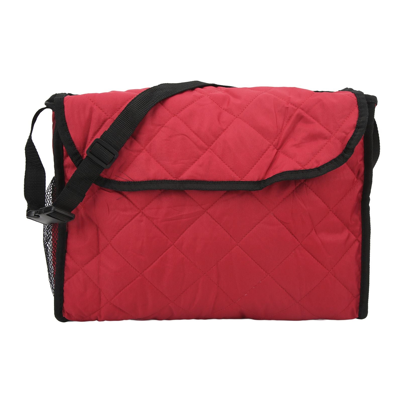 Wheelchair Hanging Storage Bag Quilted Cotton Household Walker Accessories for Scooter Trolley Wine Red